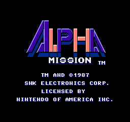 Alpha Mission title screenshot